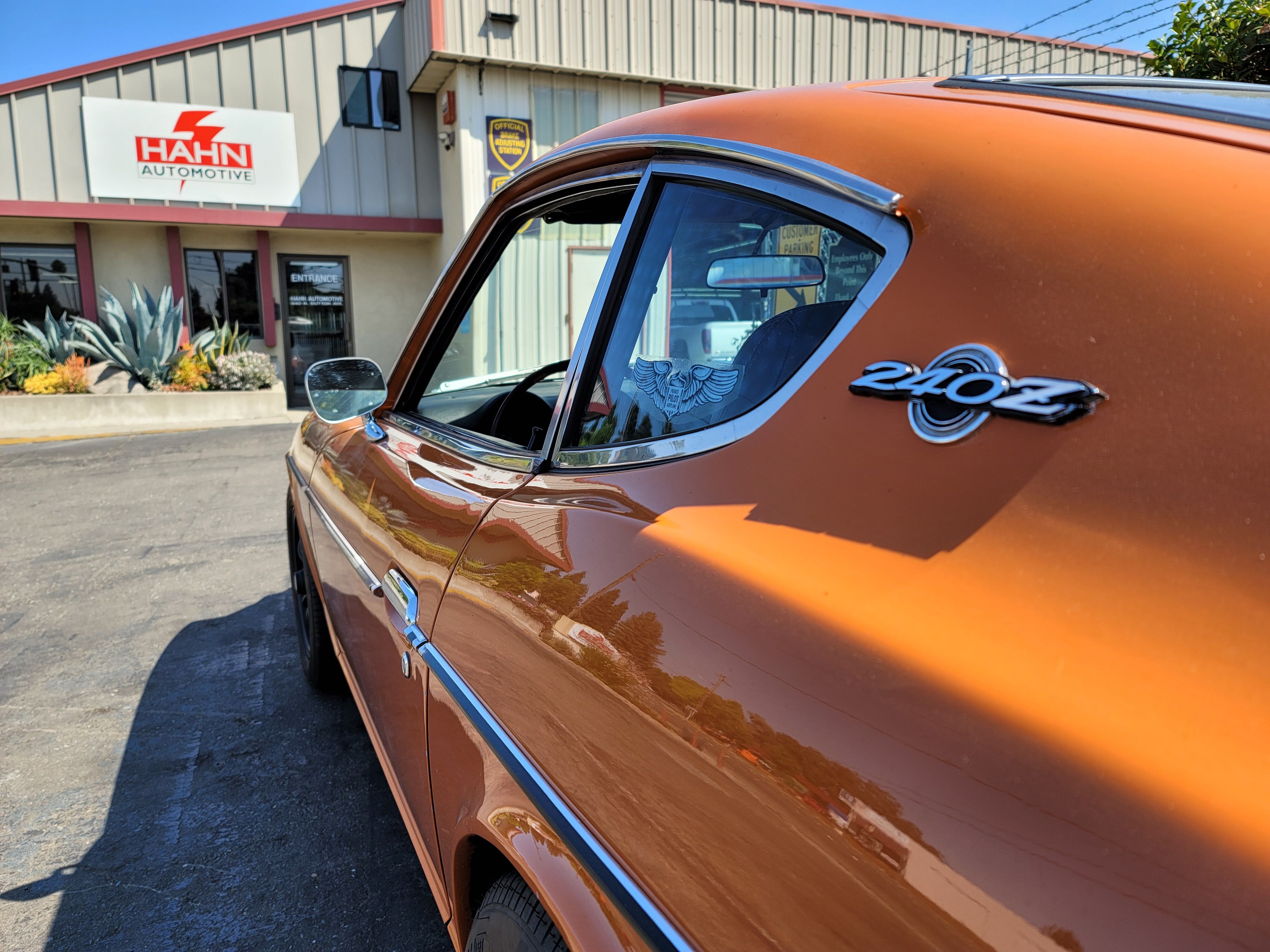 Classic Datsun 240Z ready for a road trip at Hahn Automotive