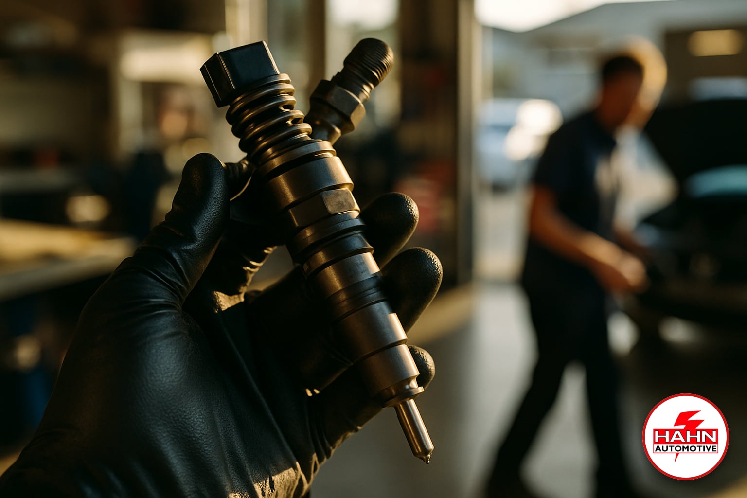 Hahn Automotive technician detail shot &mdash; diesel repair