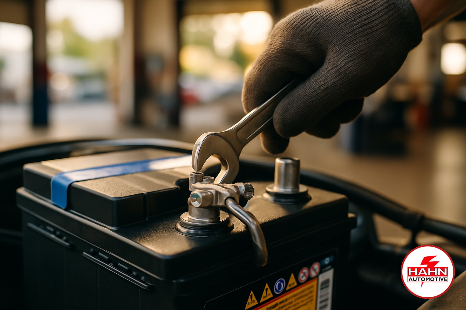 Hahn Automotive technician detail shot &mdash; electrical repair