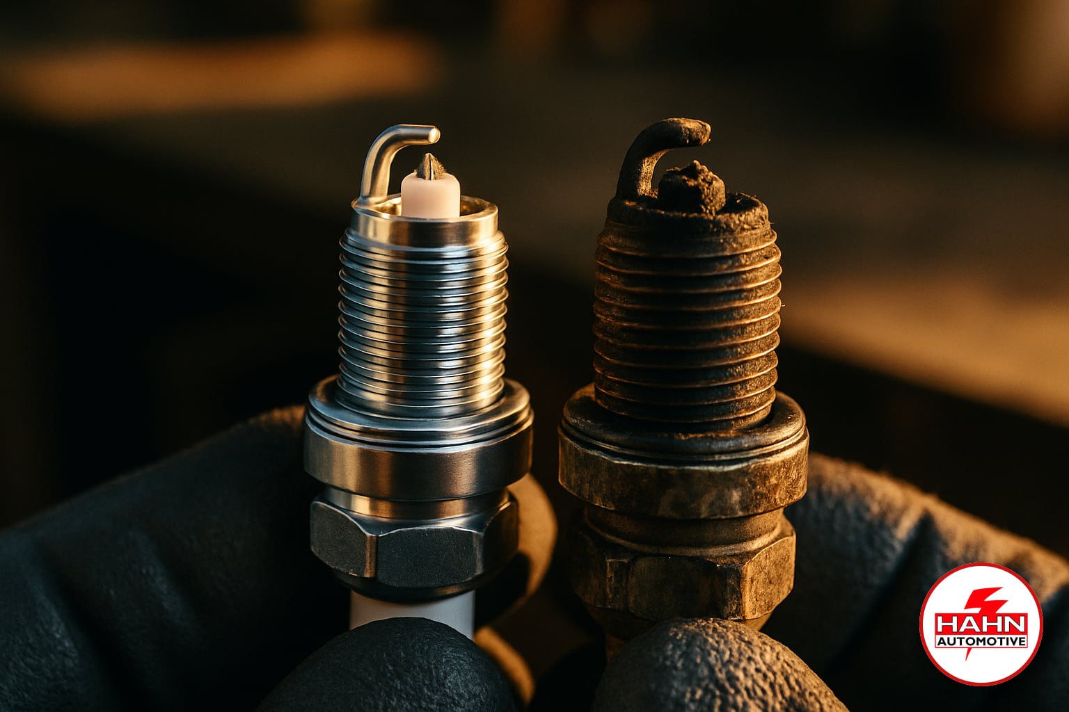 Hahn Automotive technician detail shot &mdash; tune up